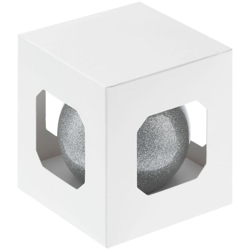 Елочный шар Finery Shine, 8 см, глянцевый серебристый с глиттером арт.21030.11