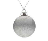 Елочный шар Finery Shine, 8 см, глянцевый серебристый с глиттером арт.21030.11