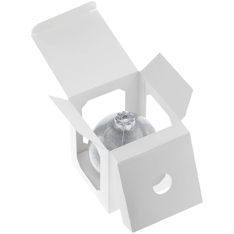 Елочный шар Finery Shine, 10 см, глянцевый серебристый с глиттером арт.21040.11