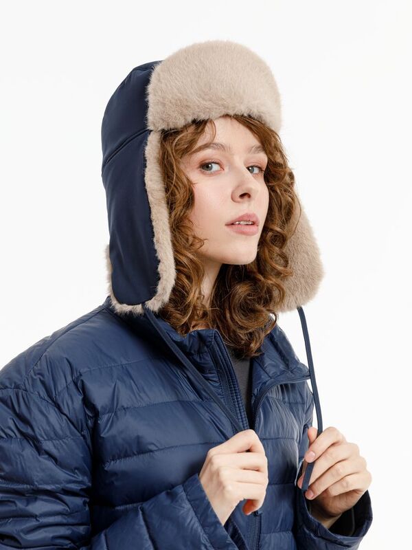 Шапка-ушанка Wasa, темно-синяя арт.17814.40