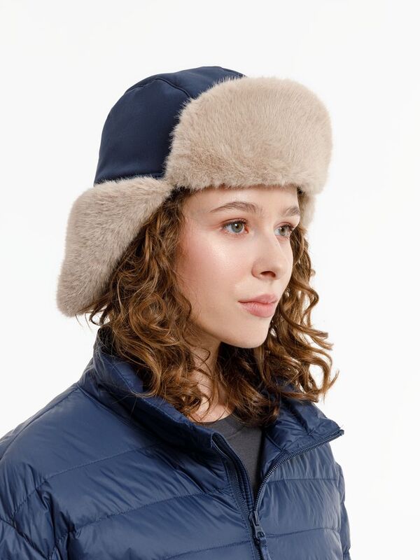 Шапка-ушанка Wasa, темно-синяя арт.17814.40