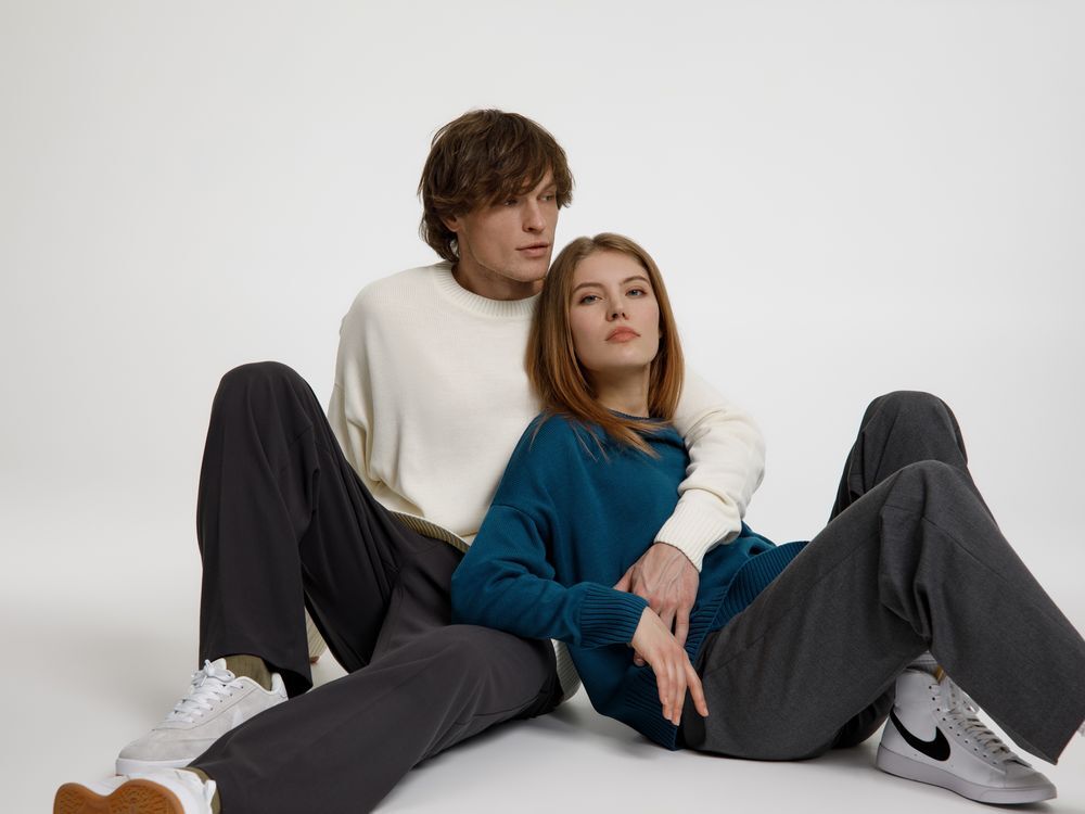 Джемпер оверсайз унисекс Stated в сумке, белый (молочный) арт.16760.60