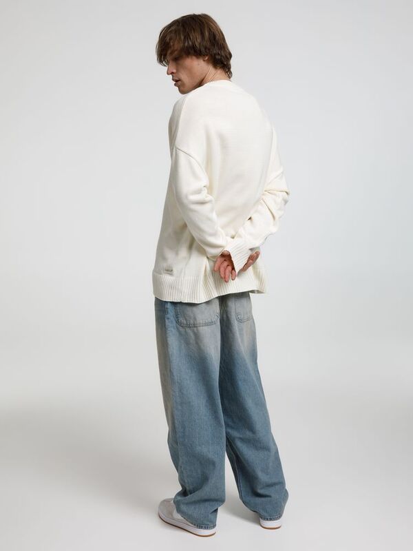 Джемпер оверсайз унисекс Stated в сумке, белый (молочный) арт.16760.60