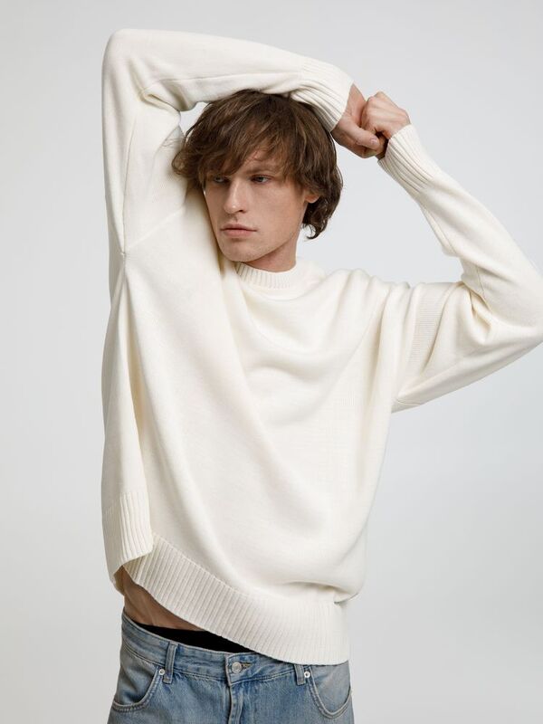 Джемпер оверсайз унисекс Stated в сумке, белый (молочный) арт.16760.60