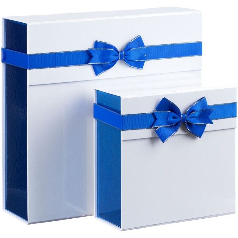 Коробка складная Gallant, L, белая с синим арт.24030.64