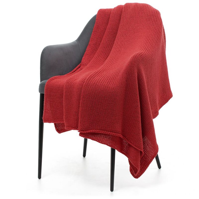 Плед Knitly, красный (коралл) арт.17765.69