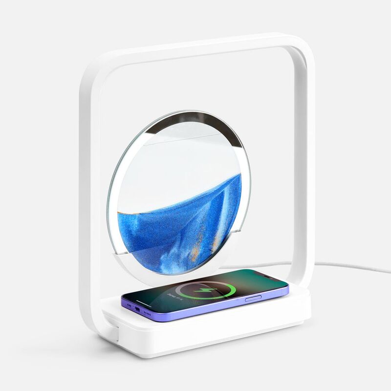 Интерьерный светильник с беспроводной зарядкой Sandflow, белый арт.17279.60