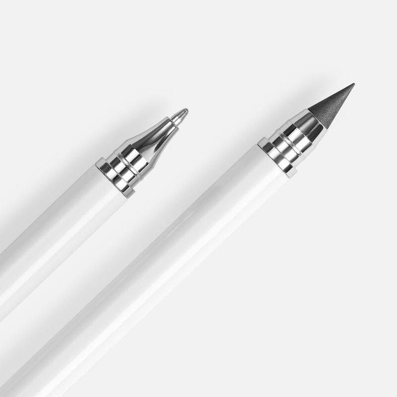 Ручка шариковая и вечный карандаш Diptych, белая арт.20129.60