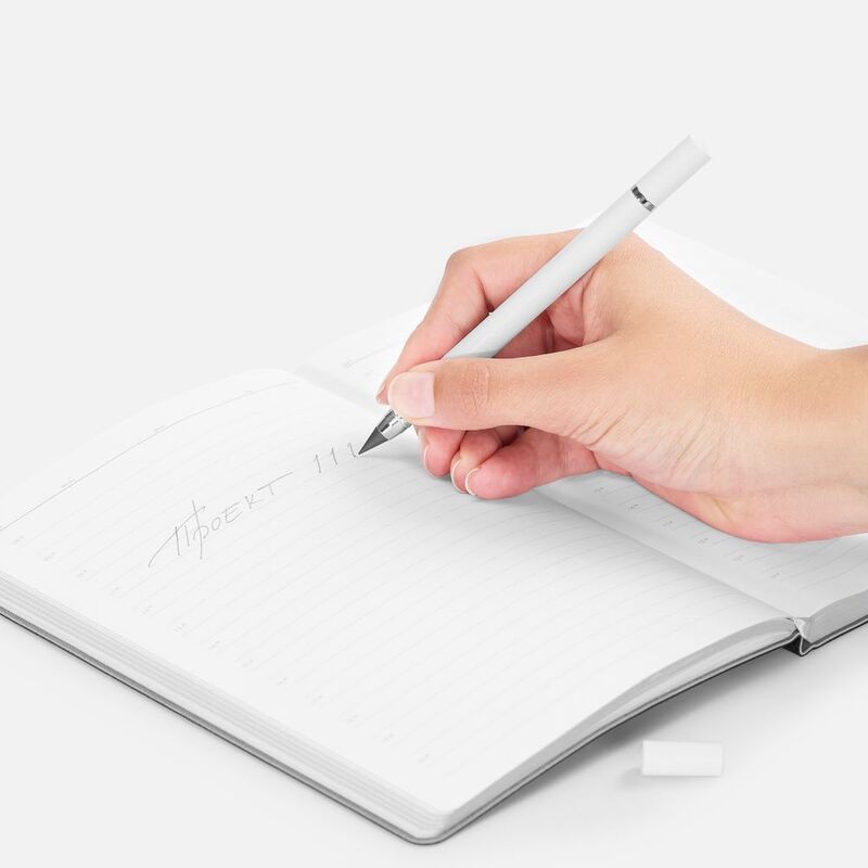 Ручка шариковая и вечный карандаш Diptych, белая арт.20129.60