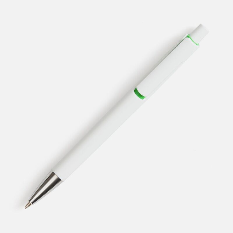 Ручка шариковая Dominanta, белая с зеленым арт.20028.69