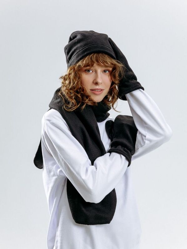 Шапка Fleecy, черная арт.17481.30