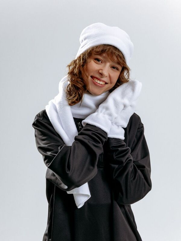 Шапка Fleecy, белая арт.17481.60