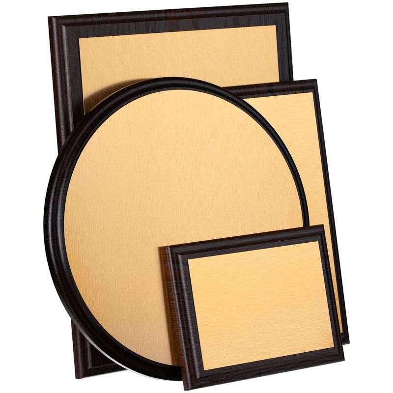 Плакетка Plaque XL, венге с золотистой пластиной арт.20456.00