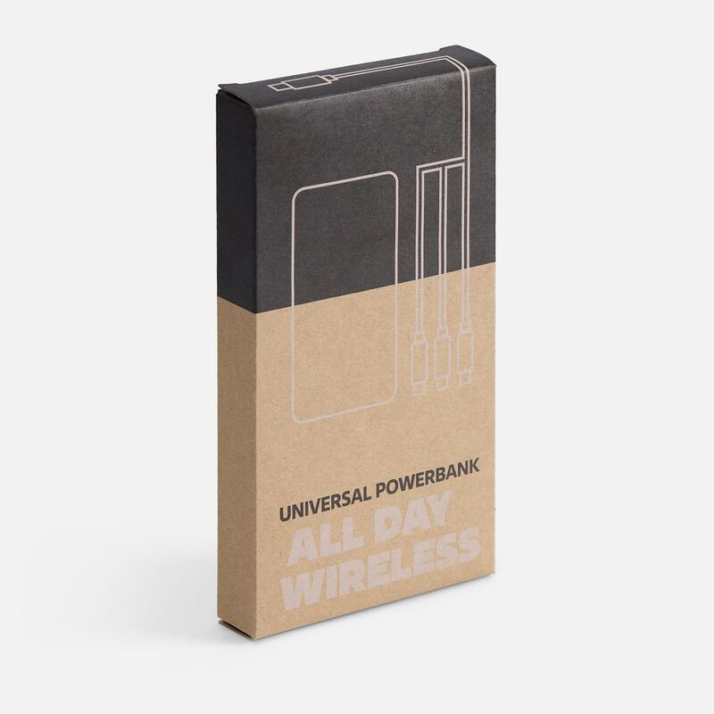 Аккумулятор с беспроводной зарядкой All Day Wireless, 10000 мАч, черный арт.27678.30