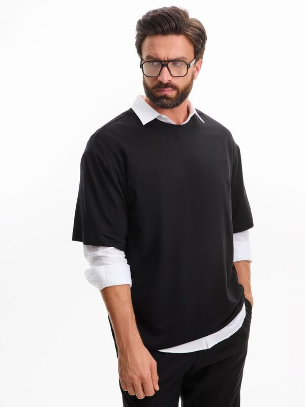 Футболка оверсайз унисекс Lavinia, черная арт.19416.30