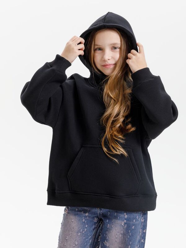 Худи детское оверсайз Junipero, черное арт.19418.30