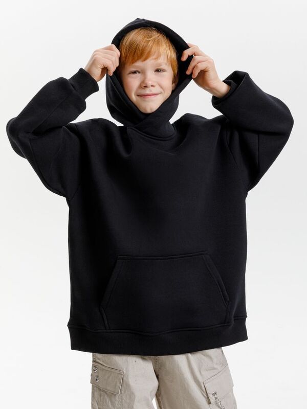 Худи детское оверсайз Junipero, черное арт.19418.30