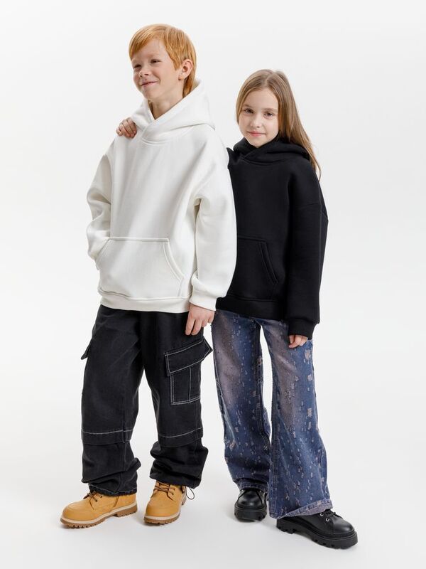 Худи детское оверсайз Junipero, молочное (белое) арт.19418.62