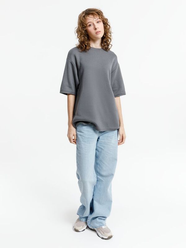 Джемпер с коротким рукавом Siluetti Volumica, серый арт.20573.10