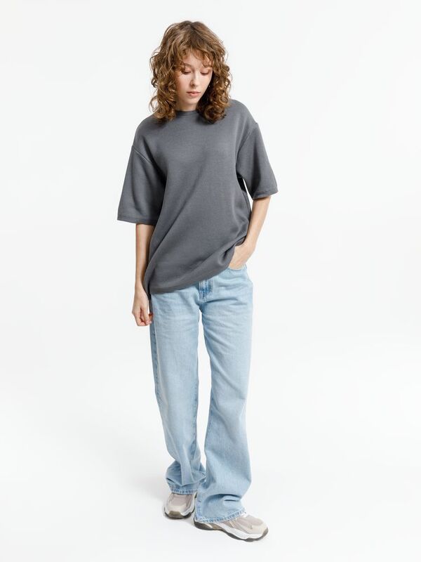 Джемпер с коротким рукавом Siluetti Volumica, серый арт.20573.10