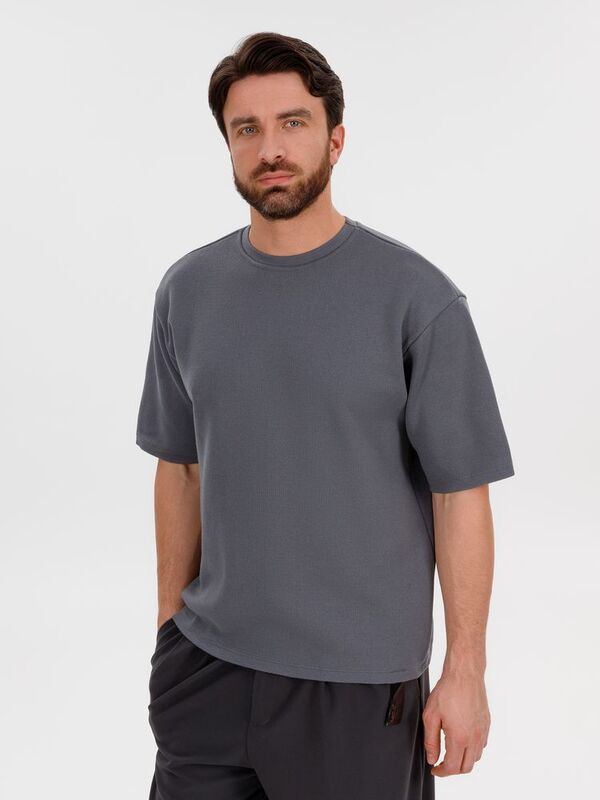 Джемпер с коротким рукавом Siluetti Volumica, серый арт.20573.10