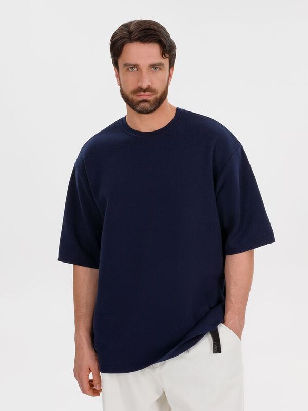 Джемпер с коротким рукавом Siluetti Volumica, темно-синий арт.20573.41