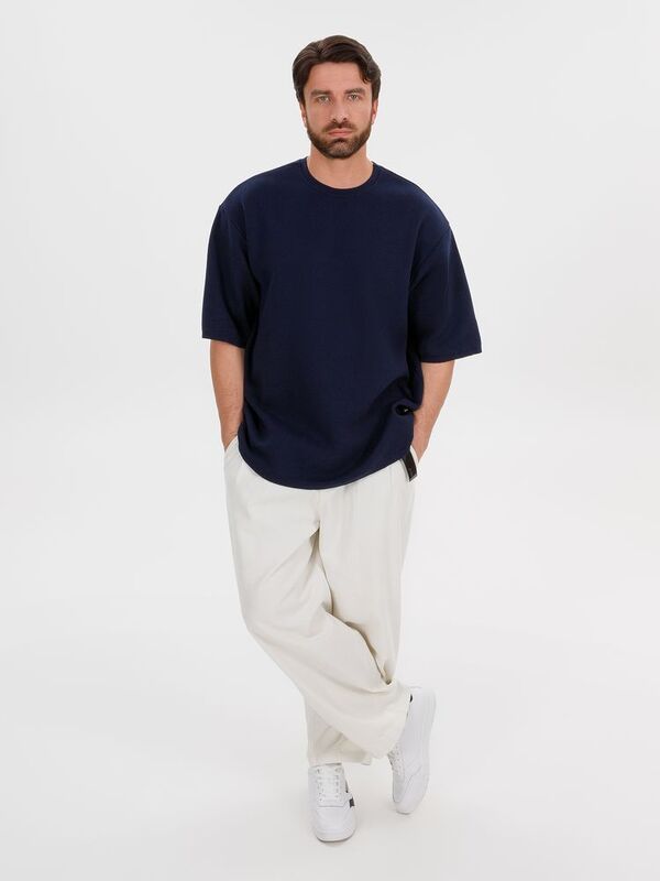 Джемпер с коротким рукавом Siluetti Volumica, темно-синий арт.20573.41