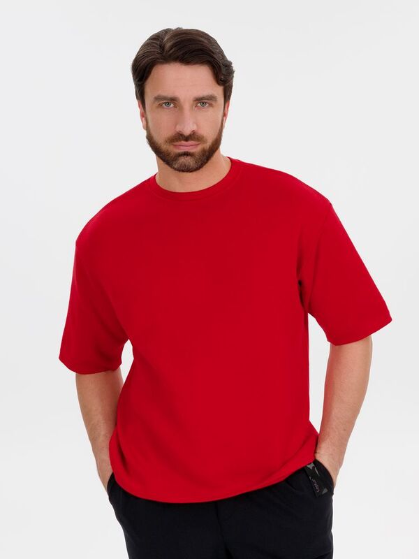 Джемпер с коротким рукавом Siluetti Volumica, красный арт.20573.50