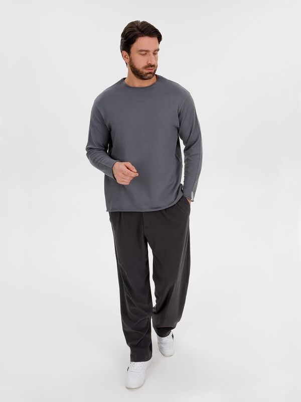 Лонгслив унисекс Siluetti Fuori, серый арт.20574.10