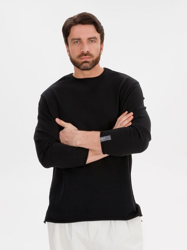 Лонгслив унисекс Siluetti Fuori, черный арт.20574.30