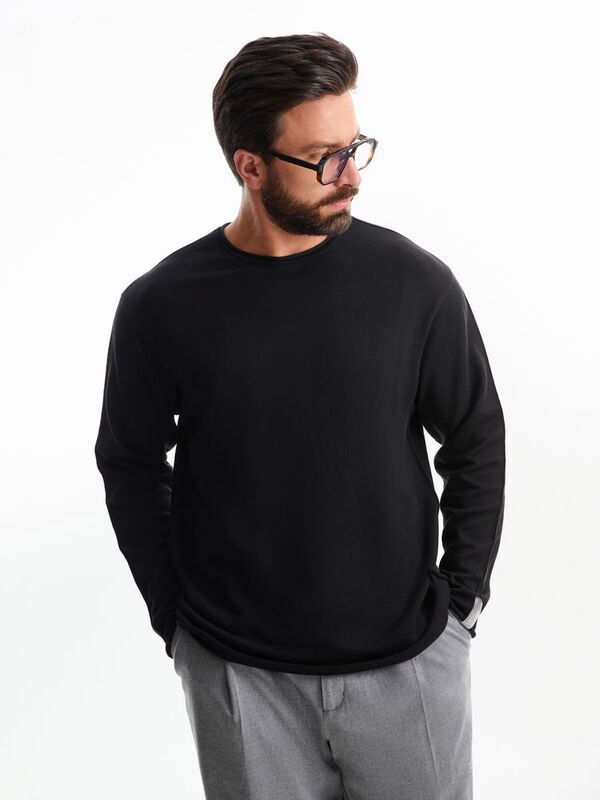 Лонгслив унисекс Siluetti Fuori, черный арт.20574.30