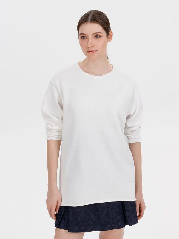 Лонгслив унисекс Siluetti Fuori, молочно-белый арт.20574.60