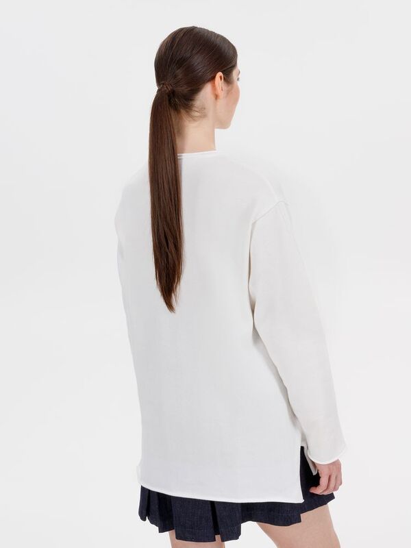 Лонгслив унисекс Siluetti Fuori, молочно-белый арт.20574.60