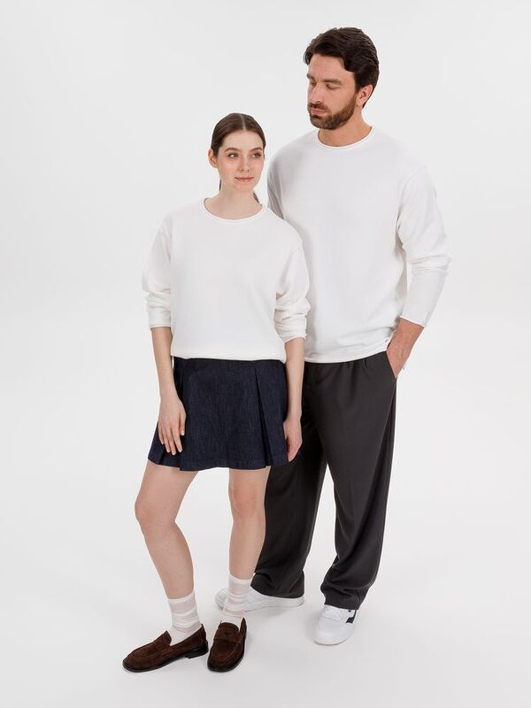 Лонгслив унисекс Siluetti Fuori, молочно-белый арт.20574.60