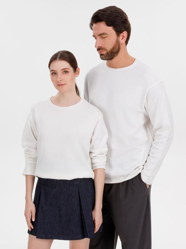 Лонгслив унисекс Siluetti Fuori, молочно-белый арт.20574.60