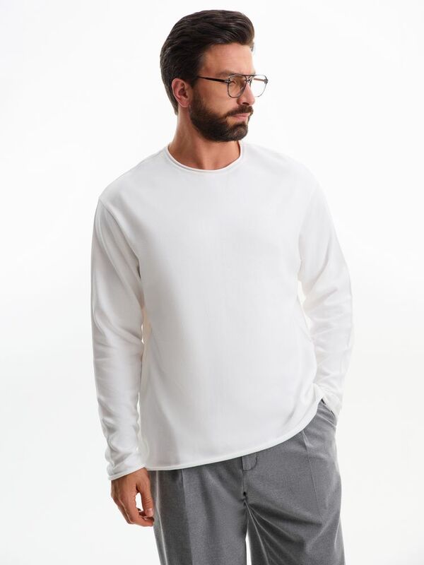 Лонгслив унисекс Siluetti Fuori, молочно-белый арт.20574.60