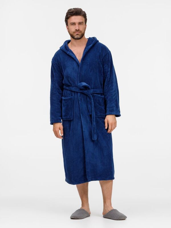 Халат флисовый Magic Mantle, темно-синий арт.17376.43