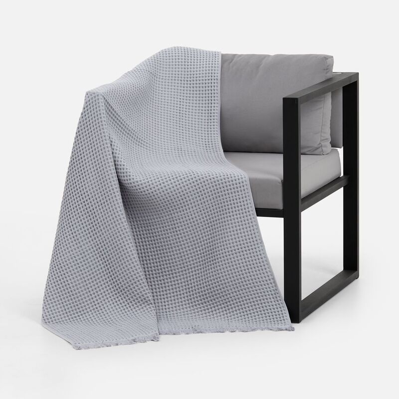 Плед вафельный Elenglect, светло-серый арт.17378.10