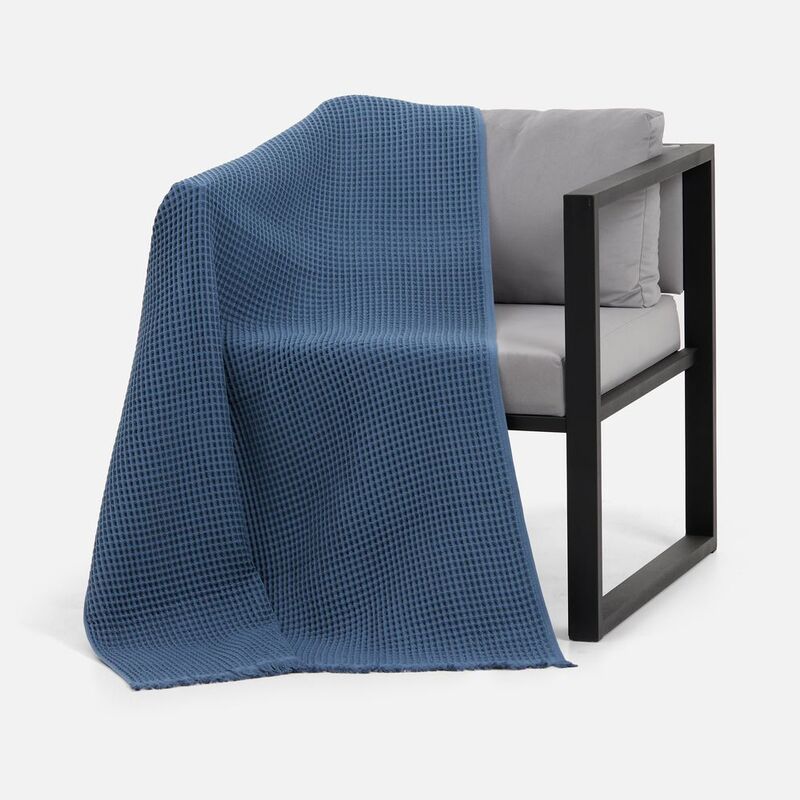 Плед вафельный Elenglect, темно-синий арт.17378.43