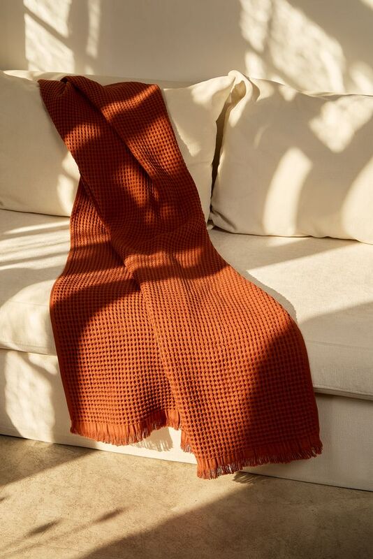 Плед вафельный Elenglect, оранжевый арт.17378.20