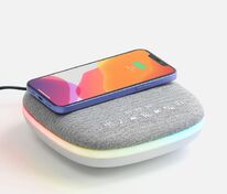 Bluetooth-колонка с беспроводной зарядкой и подсветкой Terrafonic, серая арт.17487.10