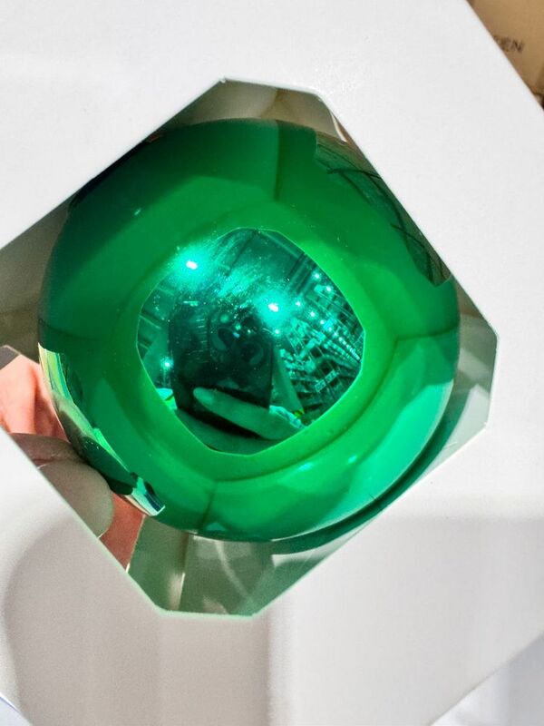 Оформительский шар Finery, 10 см, глянцевый зеленый арт.17654.90