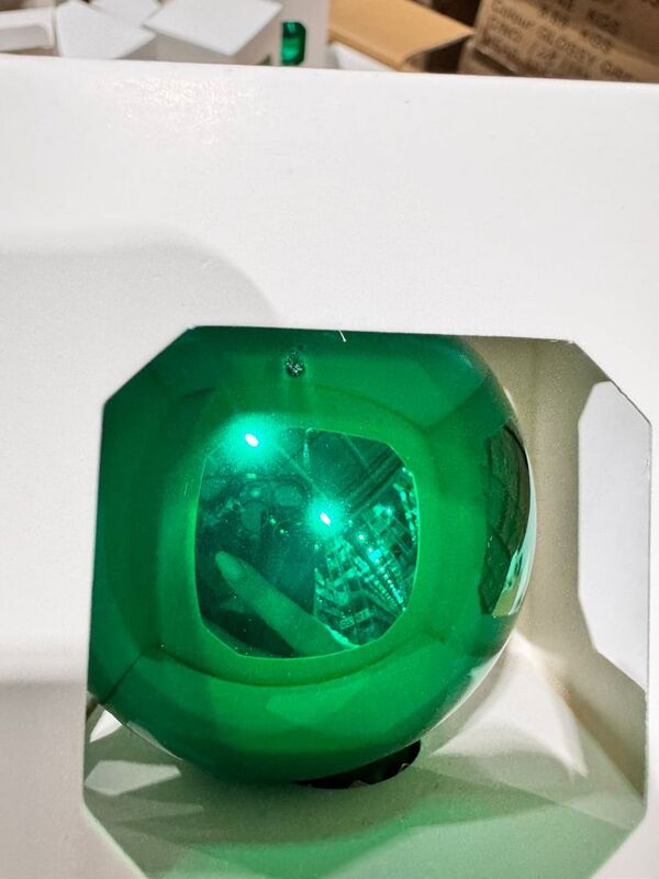 Оформительский шар Finery, 10 см, глянцевый зеленый арт.17654.90