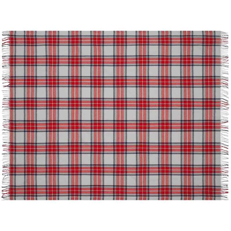 Плед &laquo;Валдай&raquo;, бежевый с красным и синим арт.17852.05