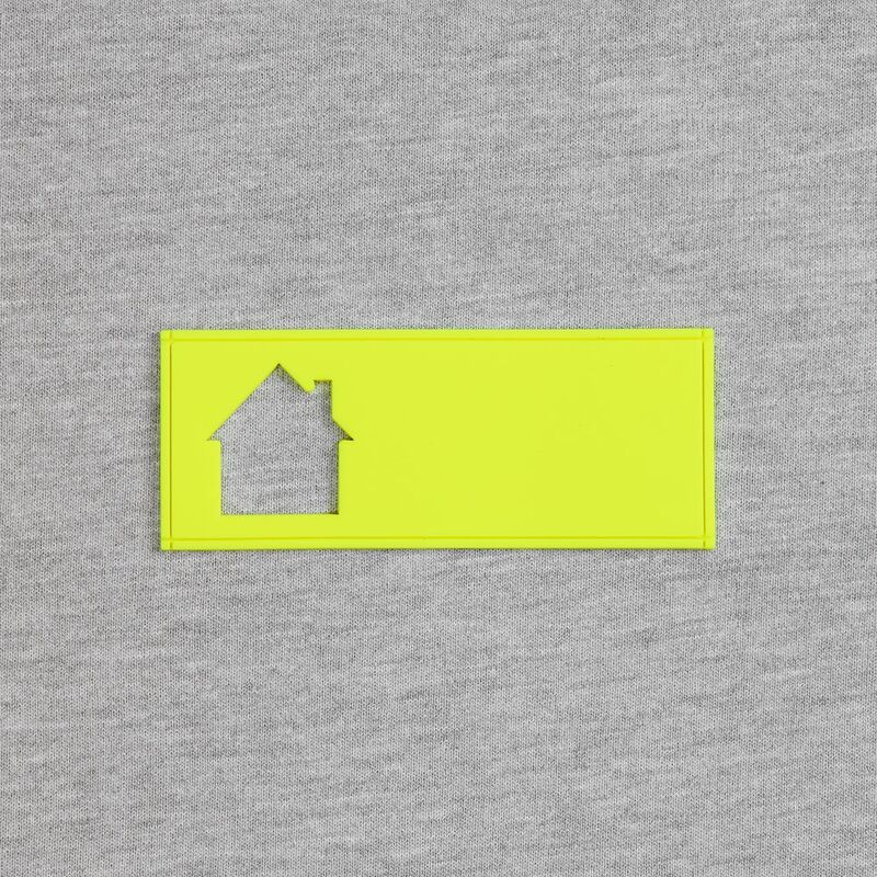 Лейбл из ПВХ с вырубкой &laquo;Дом&raquo;, желтый неон арт.17590.89