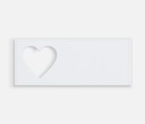 Лейбл из ПВХ с вырубкой &laquo;Сердце&raquo;, белый арт.17595.60