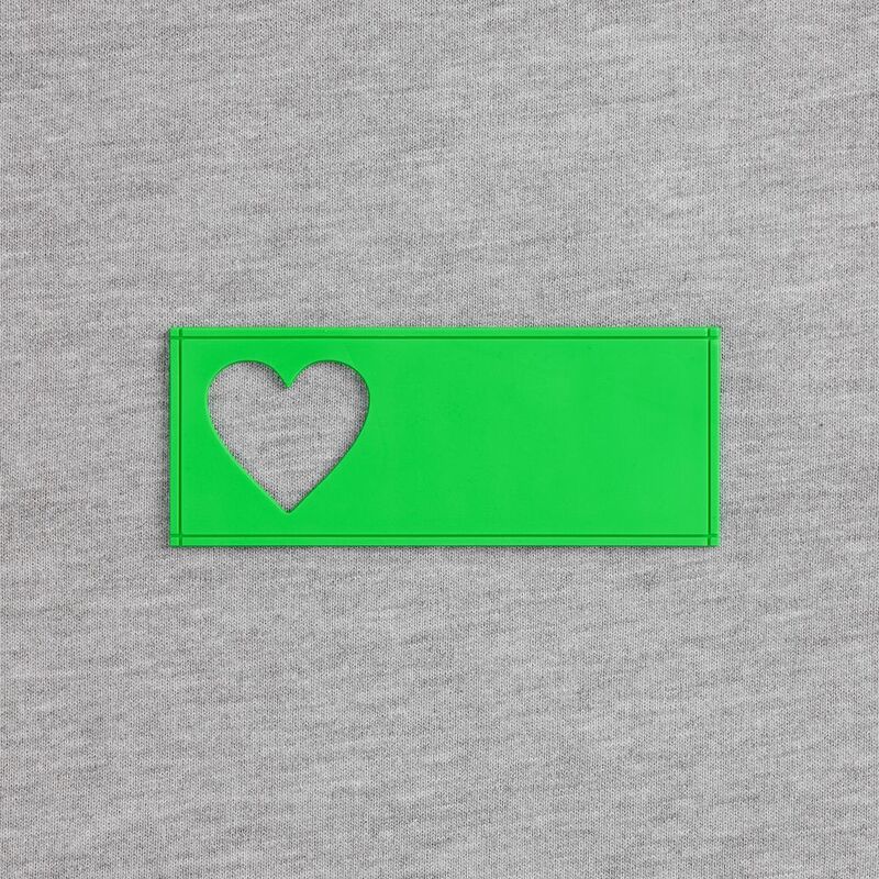 Лейбл из ПВХ с вырубкой &laquo;Сердце&raquo;, зеленый неон арт.17595.94