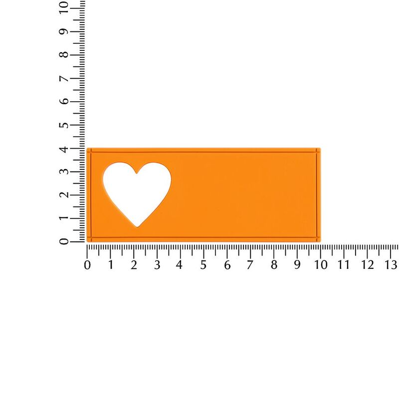 Лейбл из ПВХ с вырубкой &laquo;Сердце&raquo;, оранжевый неон арт.17595.22
