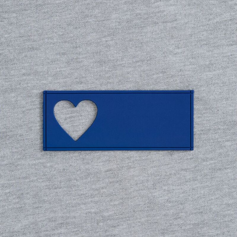 Лейбл из ПВХ с вырубкой &laquo;Сердце&raquo;, синий арт.17595.44