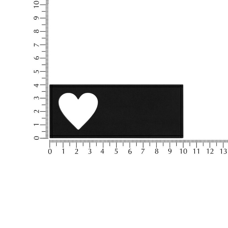 Лейбл из ПВХ с вырубкой &laquo;Сердце&raquo;, черный арт.17595.30